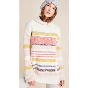 Anthropologie elana striped tunic sweater